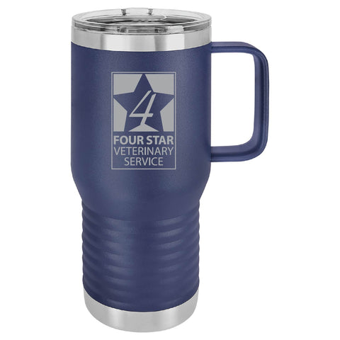 4 Star Vet - 20 oz Travel Mug - Navy