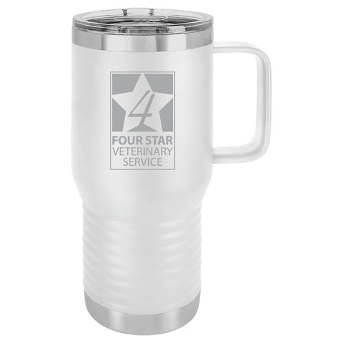 4 Star Vet - 20 oz Travel Mug - White