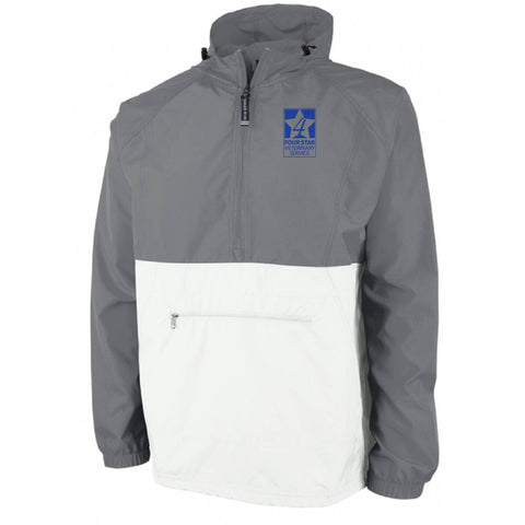 Four Star Vet Service - Adult Windbreaker - Grey/White