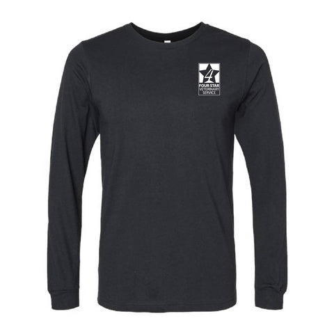 Four Star Vet Service - Adult Long Sleeve - Solid Black Blend