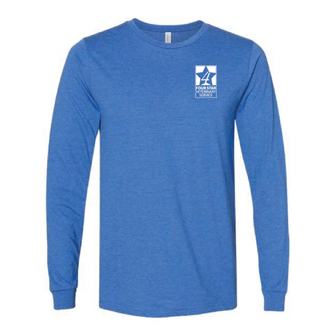 Four Star Vet Service - Adult Long Sleeve - Heather True Royal