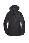 Branded Inventory - Port Authority Ladies Cascade Waterproof Jacket - Black/Magnet