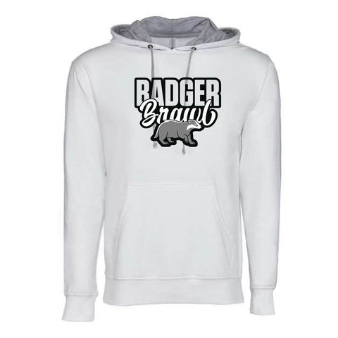 Badger Brawl 25 - Laguna Hoodie - Unisex - White/Heather Grey