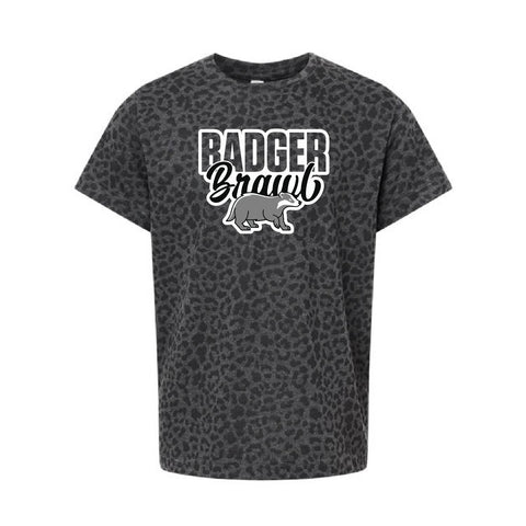 Badger Brawl 25 - Fine Jersey Tee - Youth - Black Leopard