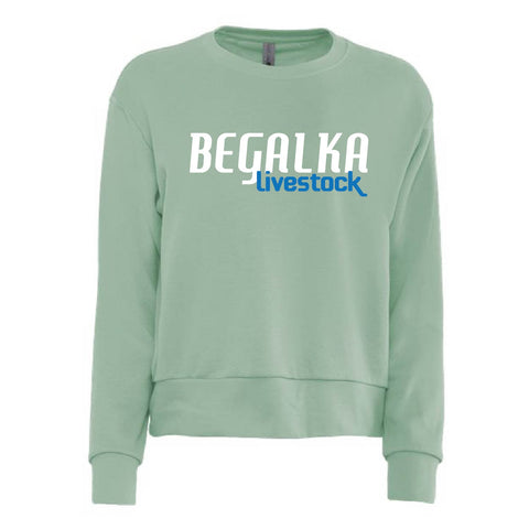 Begalka Livestock - Womens Crewneck - Light Olive