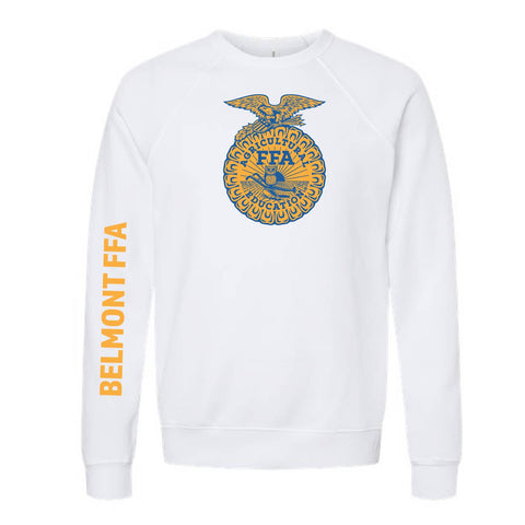 Belmont FFA - Last Name Option - Fleece Crewneck  - Unisex - White