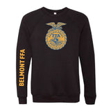 Belmont FFA - Last Name Option - Fleece Crewneck  - Unisex - Black