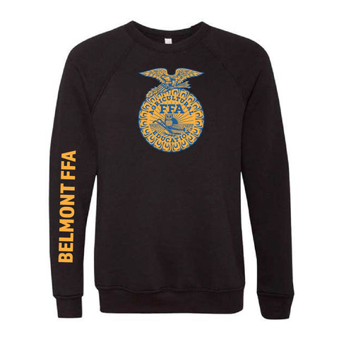 Belmont FFA - Last Name Option - Fleece Crewneck  - Unisex - Black