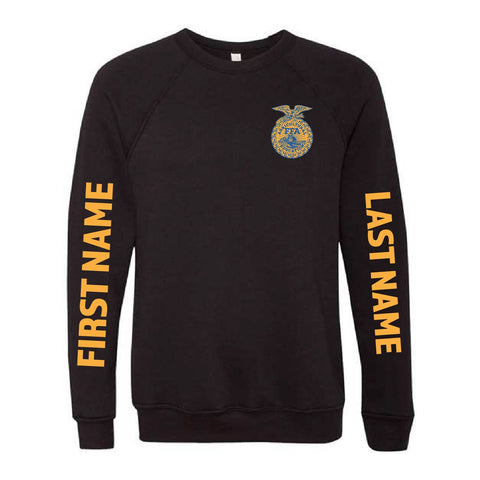 Belmont FFA - First and Last Name Option - Fleece Crewneck  - Unisex - Black