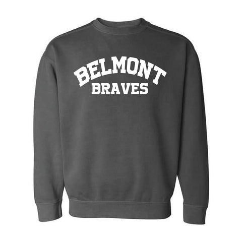 Belmont Braves - Crewneck - Pepper - Adult/Unisex - Puff Transfer