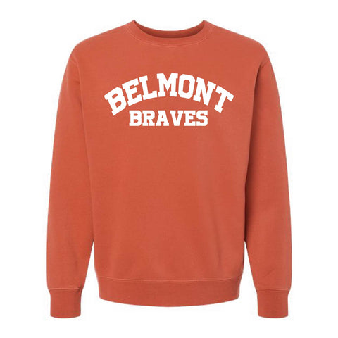 Belmont Braves - Crewneck - Pigment Amber - Adult/Unisex - Puff Transfer