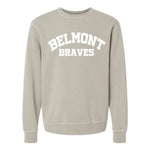 Belmont Braves - Crewneck - Pigment Cement  - Adult/Unisex - Puff Transfer
