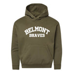 Belmont Braves - Hoodie - Military Green - Youth - Puff Transfer