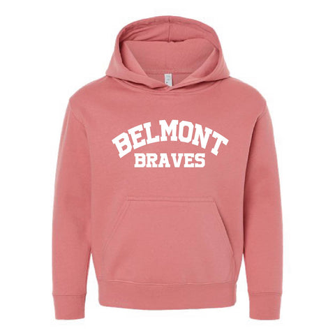 Belmont Braves - Hoodie - Mauvelous  - Youth - Puff Transfer