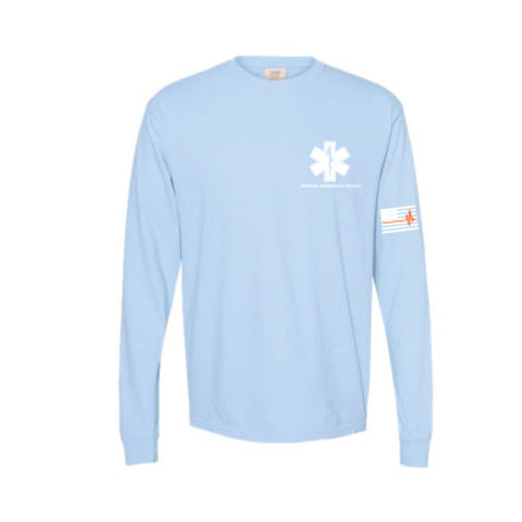 Belmont EMS - Long Sleeve Garment Dyed Tee - Unisex - Hydrangea