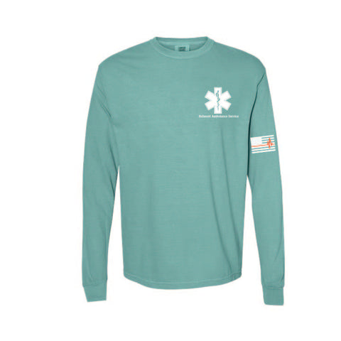 Belmont EMS - Long Sleeve Garment Dyed Tee - Unisex - Sea Foam