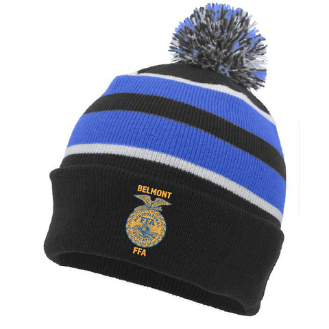 Belmont FFA - Pom Pom Beanie - Black/Royal/White