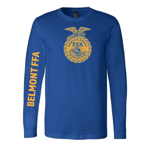 Belmont FFA - Last Name Option -  Long Sleeve Tee  - Unisex - True Royal