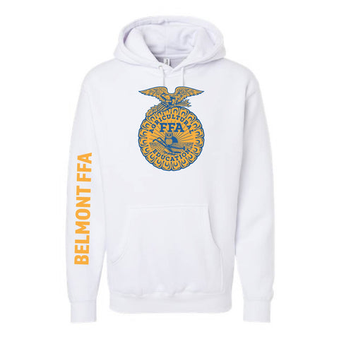 Belmont FFA - Last Name Option - Heavyweight Hoodie  - Unisex - White