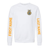 Belmont FFA - First and Last Name Option - Fleece Crewneck  - Unisex - White