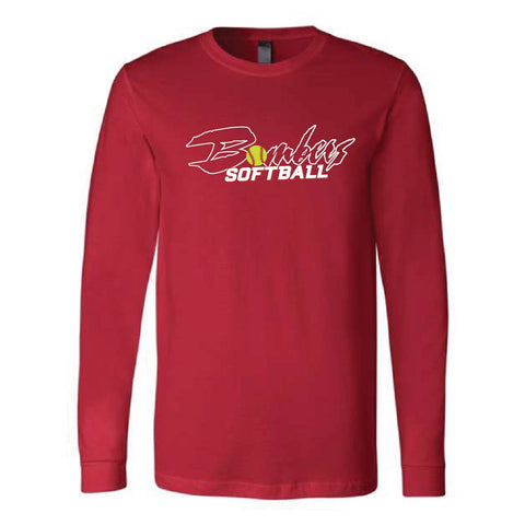 Bombers Softball  - Long Sleeve Tee - Unisex - Red