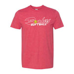 Bombers Softball  - SoftStyle Tee - Unisex - Heather Red