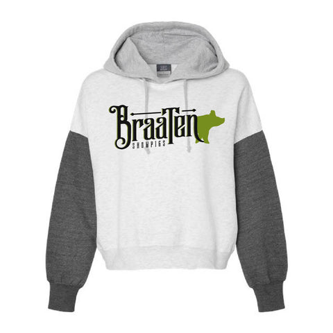 Braaten - Colorblock Crop Hoodie - Unisex - Charcoal