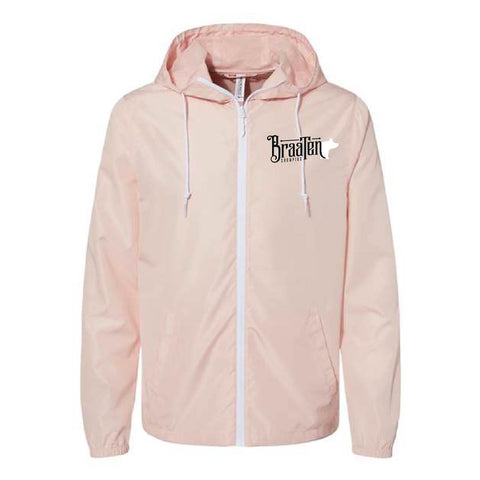Braaten 25 - Lightweight Windbreaker Full Zip - Unisex - Blush/White Zipper