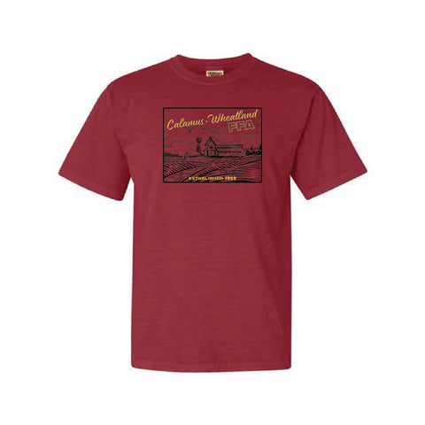 Calamus-Wheatland FFA - Garment-Dyed Heavyweight Tee - Crimson - Unisex
