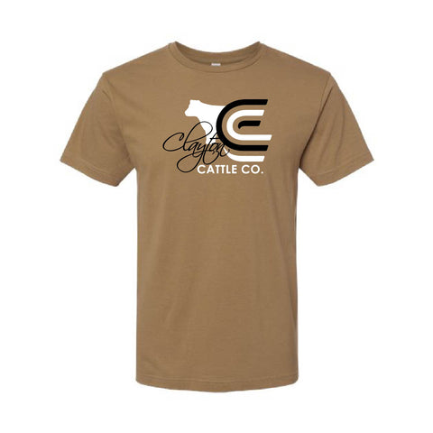 Clayton Cattle - Fine Jersey Tee - Unisex - Coyote Brown
