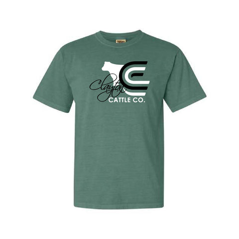 Clayton Cattle - Garment Dyed Tee - Unisex - Light Green