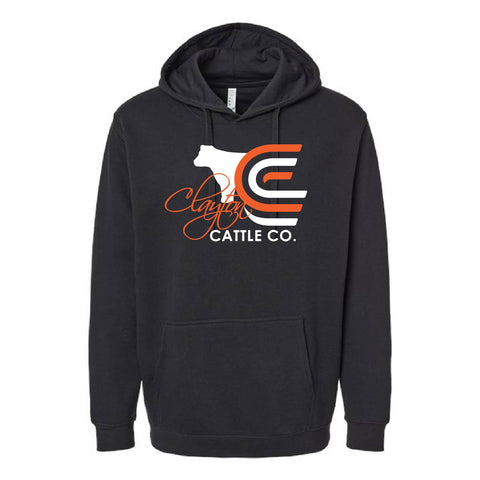 Clayton Cattle - Fleece Hoodie  - Unisex - Black