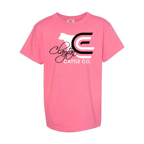 Clayton Cattle - Garment Dyed Tee - Youth - Crunchberry