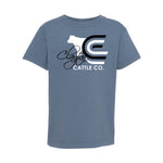 Clayton Cattle - Garment Dyed Tee - Youth - Blue Jean