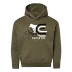 Clayton Cattle - Fleece Hoodie  - Youth - Military Green