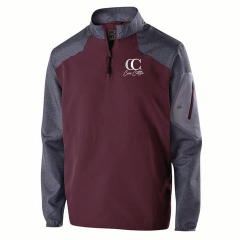 Coor Cattle - Raider Quarter Zip  - Unisex - Carbon Print/Maroon