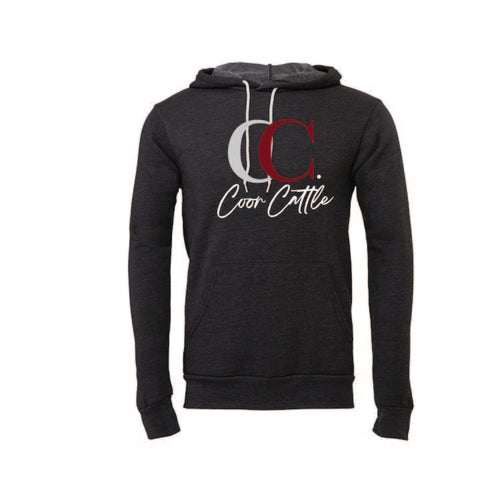 Coor Cattle - Sponge Fleece  Hoodie - Unisex - Dark Grey Heather