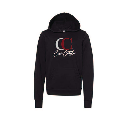 Coor Cattle - Sponge Fleece Hoodie - Youth - Black