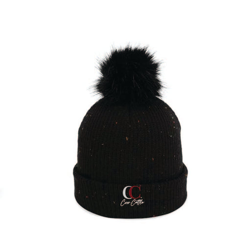 Coor Cattle - Pom Cuffed Beanie - Black