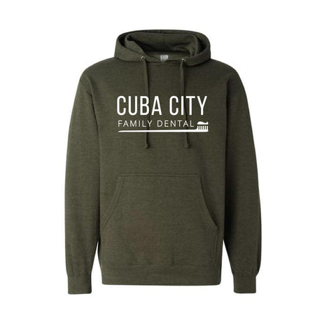 Cuba City Family Dental - Midweight Hoodie - Unisex - Army Heather