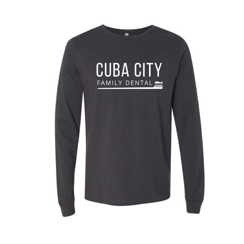 Cuba City Family Dental - Long Sleeve Tee - Unisex - Dark Grey