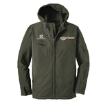 Earlybird Fall 25 - Hooded Soft Shell - Unisex - Mineral Green/Soft Orange