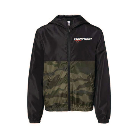 Earlybird Winter 25 - Lightweight Windbreaker - Youth - Black/Forest Camo
