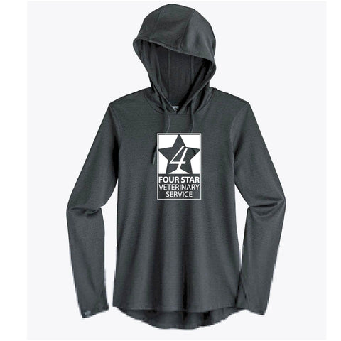 Four Star Vet Service - Womens Hoodie - Dark Heather Grey