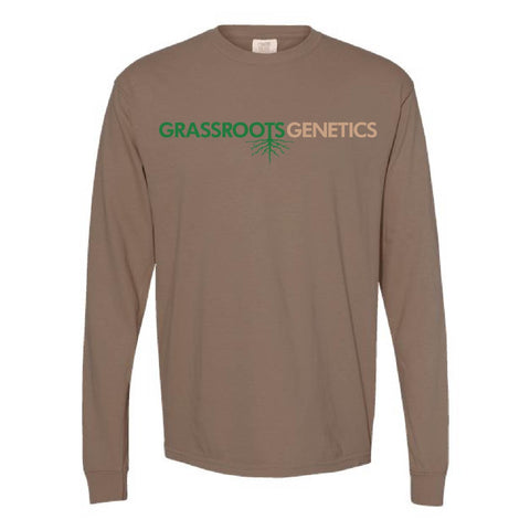Grassroots Genetics - Garmnet Dyed Long Sleeve Tee - Unisex - Espresso