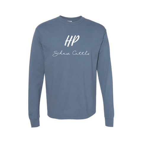 HP Cattle - Garment Dyed Long Sleeve - Unisex - Blue Jean