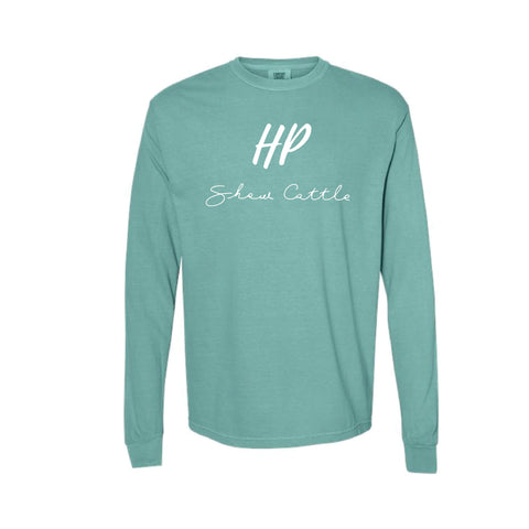 HP Show Cattle 24 - Garment Dyed Long Sleeve Tee - Unisex - Seafoam