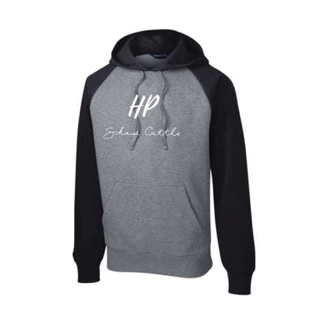 HP Show Cattle 24 - Raglan Colorblock Hoodie - Unisex - Black/Vintage Heather