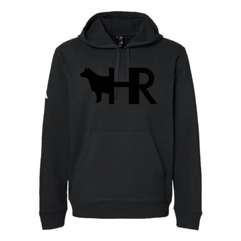 HR Cattle 25 - Fleece Hoodie- Monochrome Embroidery - Unisex - Black