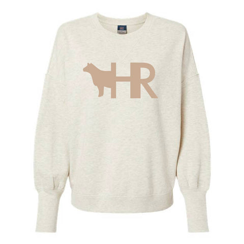 HR Cattle 25 - Suede Crewneck - Womens - Oatmeal